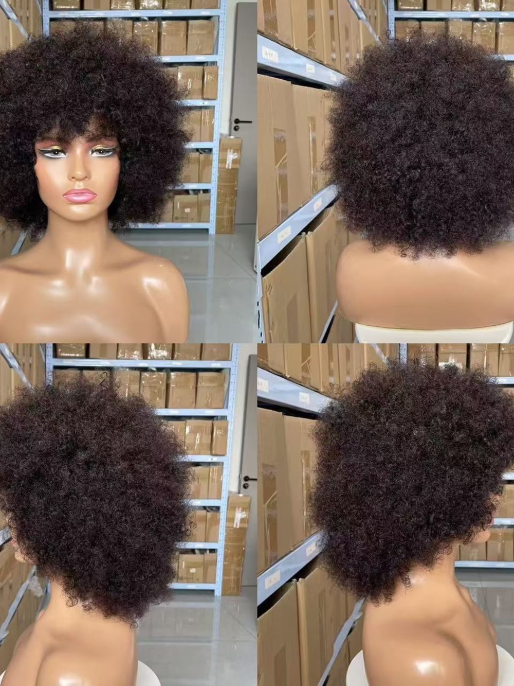Voluminous Natural Afro Wig - Dark Brown